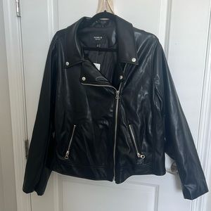 Faux Leather Asymmetrical Moto Jacket
